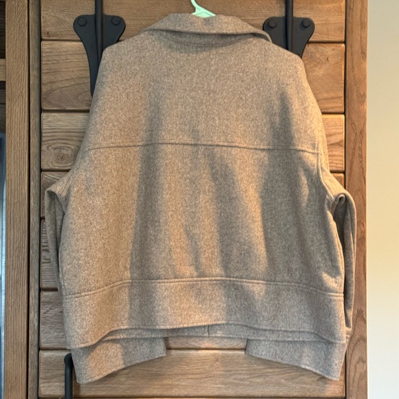 H&M Tan Pea Coat Relaxed Fit Wool Blend - Picture 4 of 5